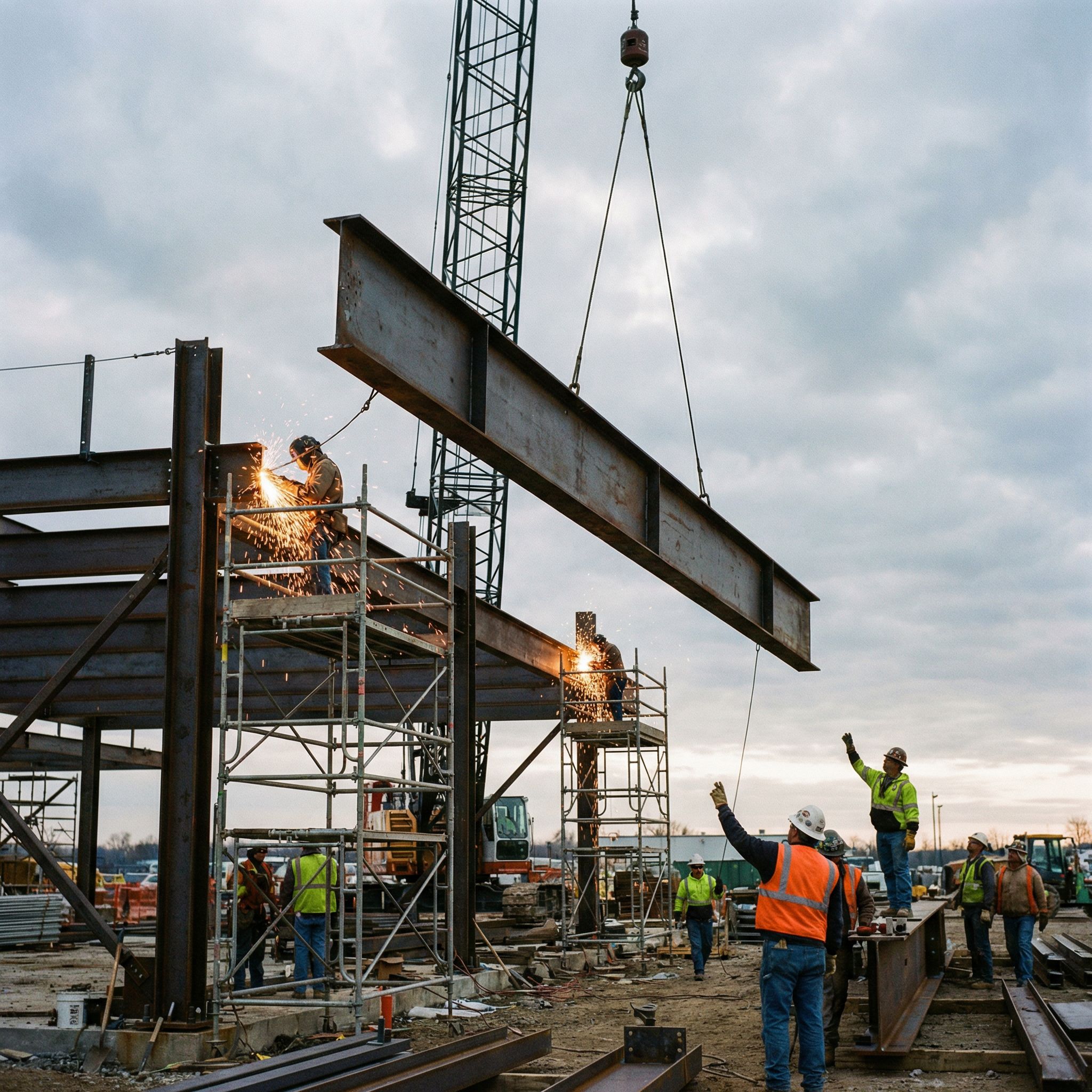 Heavy steel high-rise construction